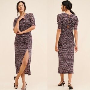 NWT Free People Briella Ruched Midi Dress Sz M